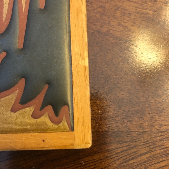 Handmade in Greece Framed Pottery tiles - girl / boy farmerunsigned, GUC - Picture 13 of 16